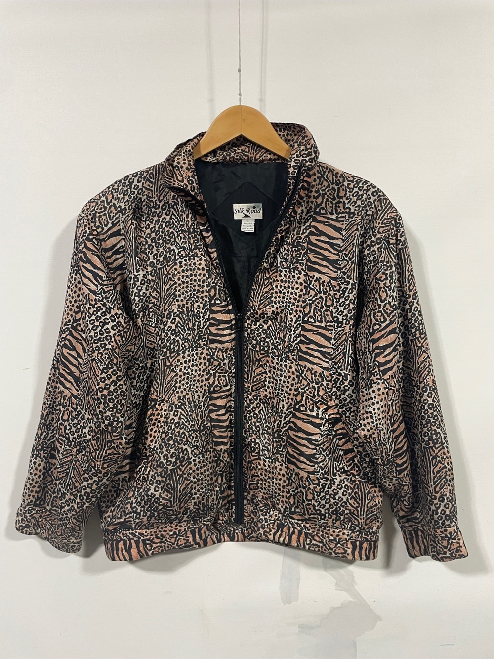 Wild Animal Print Zip Jacket - Black & Tan